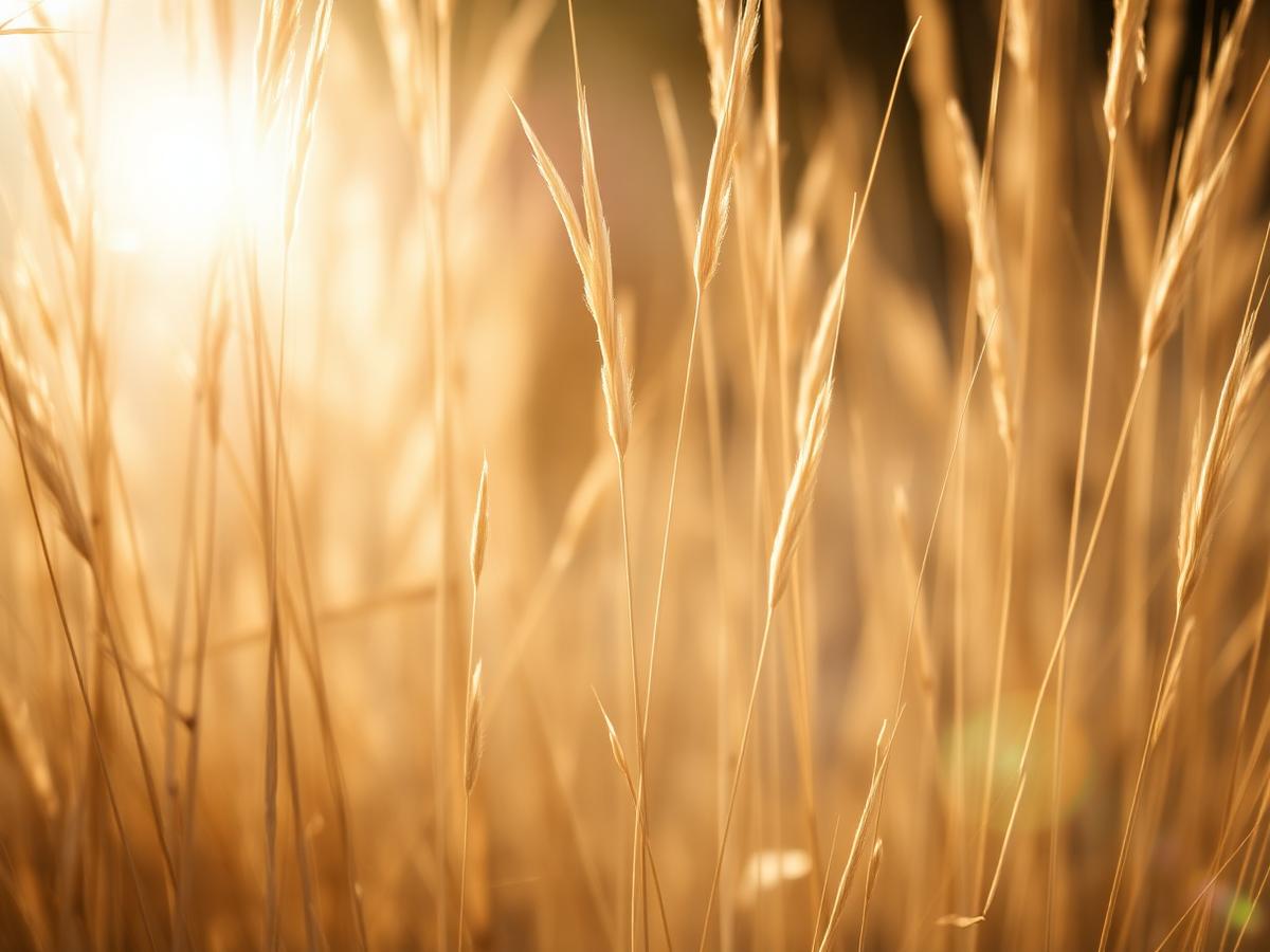 Sunlight through tall dry grass